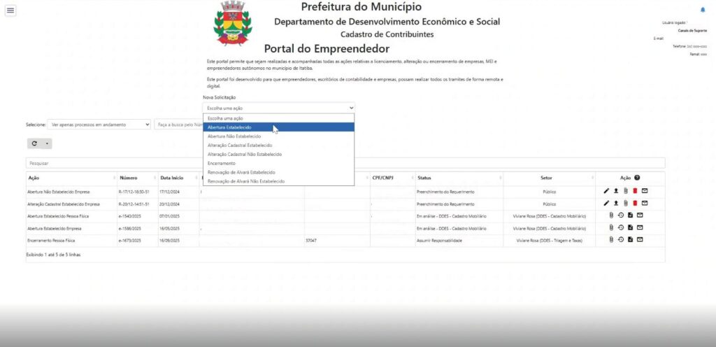 Imagem mostra página de alvará municipal